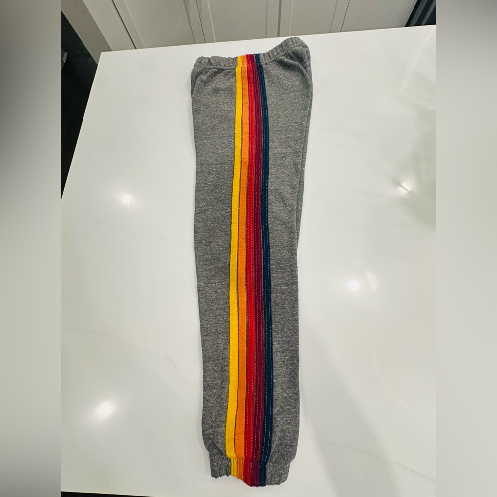 Aviator Nation Kids Sweatpants with Rainbow Stripe